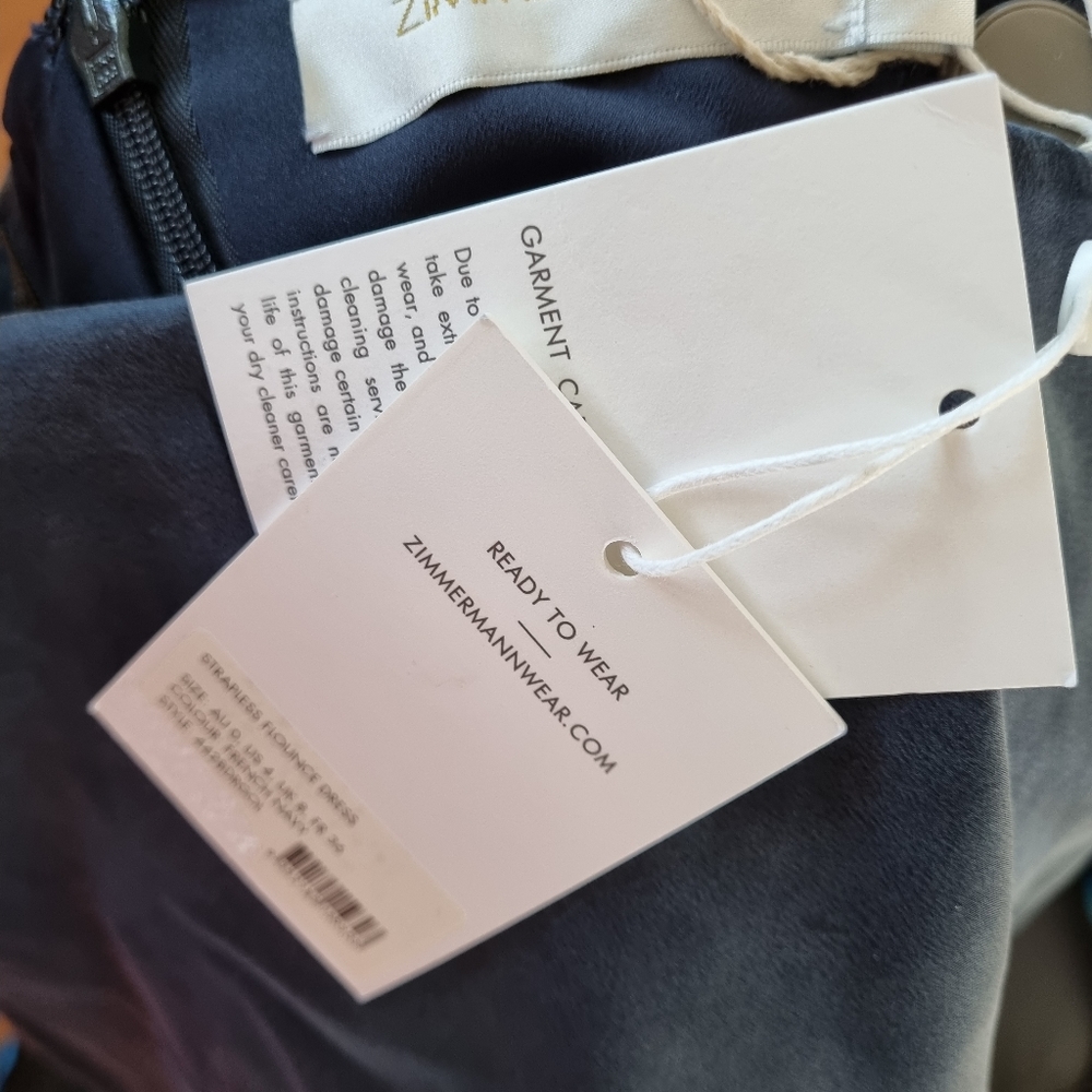 NEW ZIMMERMAN Silk Indigo Dress - Picture 6 of 7